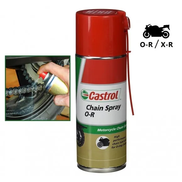 Quick Spray Lubricant Synthetic Motorcycle Chain O-ring/X-Ring Castrol Spray O-R - 1 Quick Spray Lubricant Synthetic Motorcycle Chain O-ring/X-Ring Castrol Spray O-R - 1