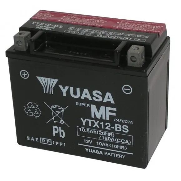 Motorcycle battery 12V/10.5AH Yuasa YTX12-BS with kit acid 0651090 - 1 Motorcycle battery 12V/10.5AH Yuasa YTX12-BS with kit acid 0651090 - 1