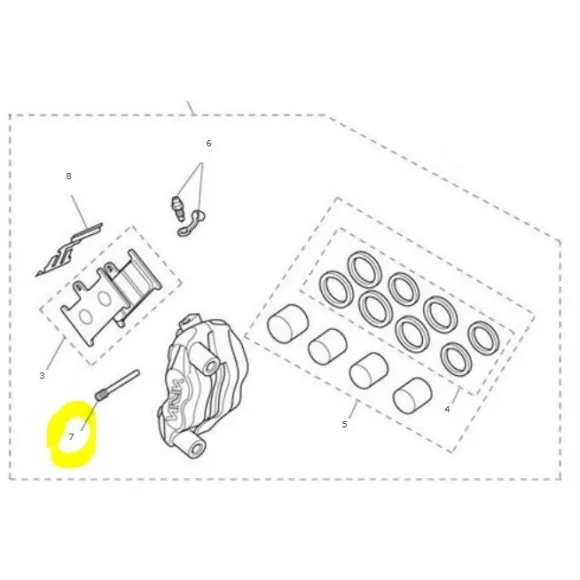 Front brake caliper pin, original Triumph spare part T2020326 - 3