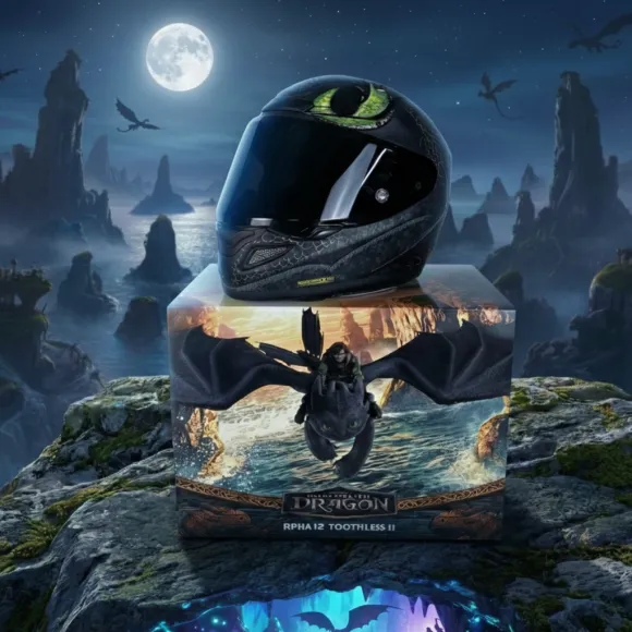 Casque Moto Intégral HJC RPHA12 Toothless Universal - Black - 1 Casque Moto Intégral HJC RPHA12 Toothless Universal - Black - 1
