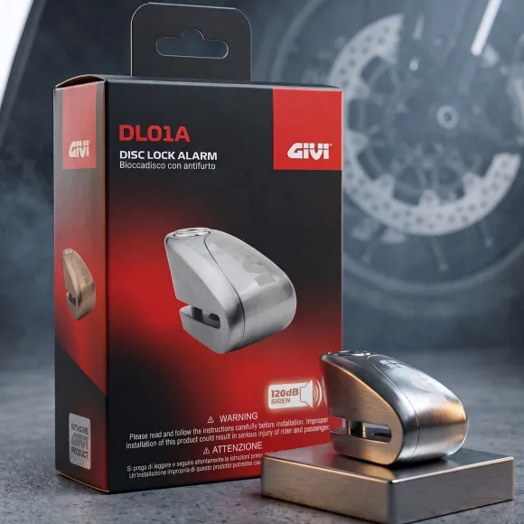 Givi DL01A Alarm Disc Lock 120dB for Motorcycles & Scooters - 1 Givi DL01A Alarm Disc Lock 120dB for Motorcycles & Scooters - 1