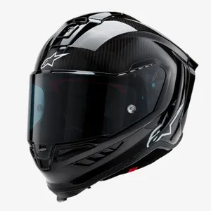 Alpinestars Supertech R10 Solid Black Glossy Full-Face Motorcycle Helmet 82001241902
