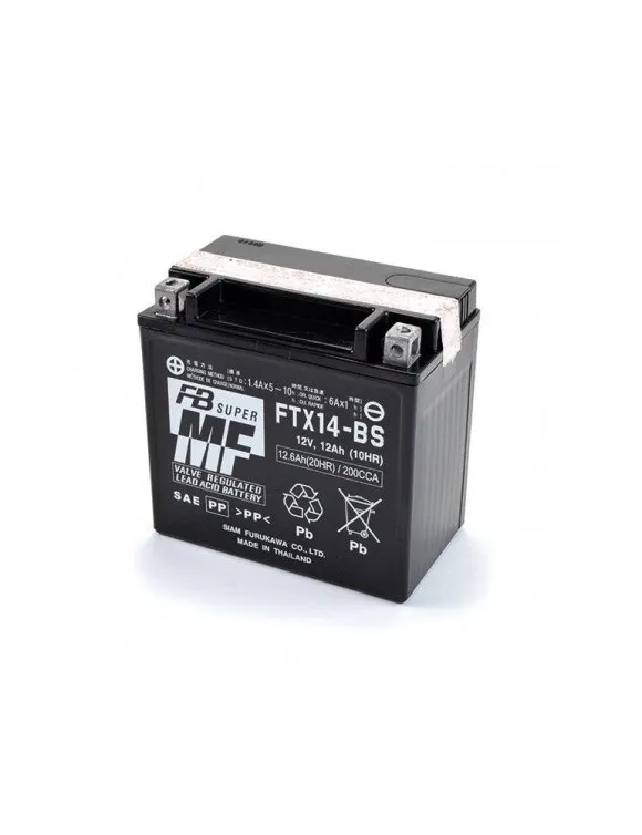 Motorcycle battery 12V/12Ah Furukawa FTX14-BS with acid acceding