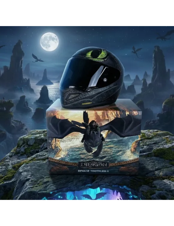 Casco Moto Integrale HJC RPHA12 Toothless Universal Black